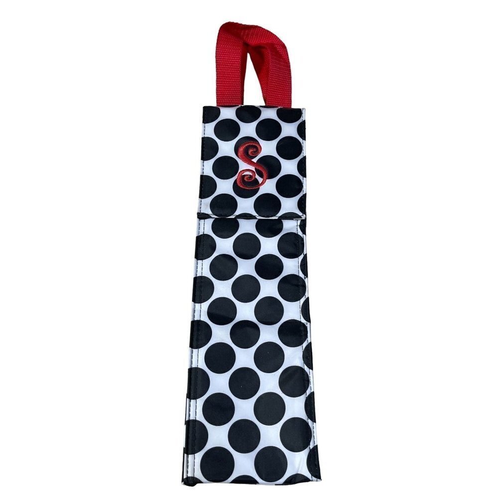 Thirty-One Insulated Wine Tote Bag Polka-Dot Monogram S Gift